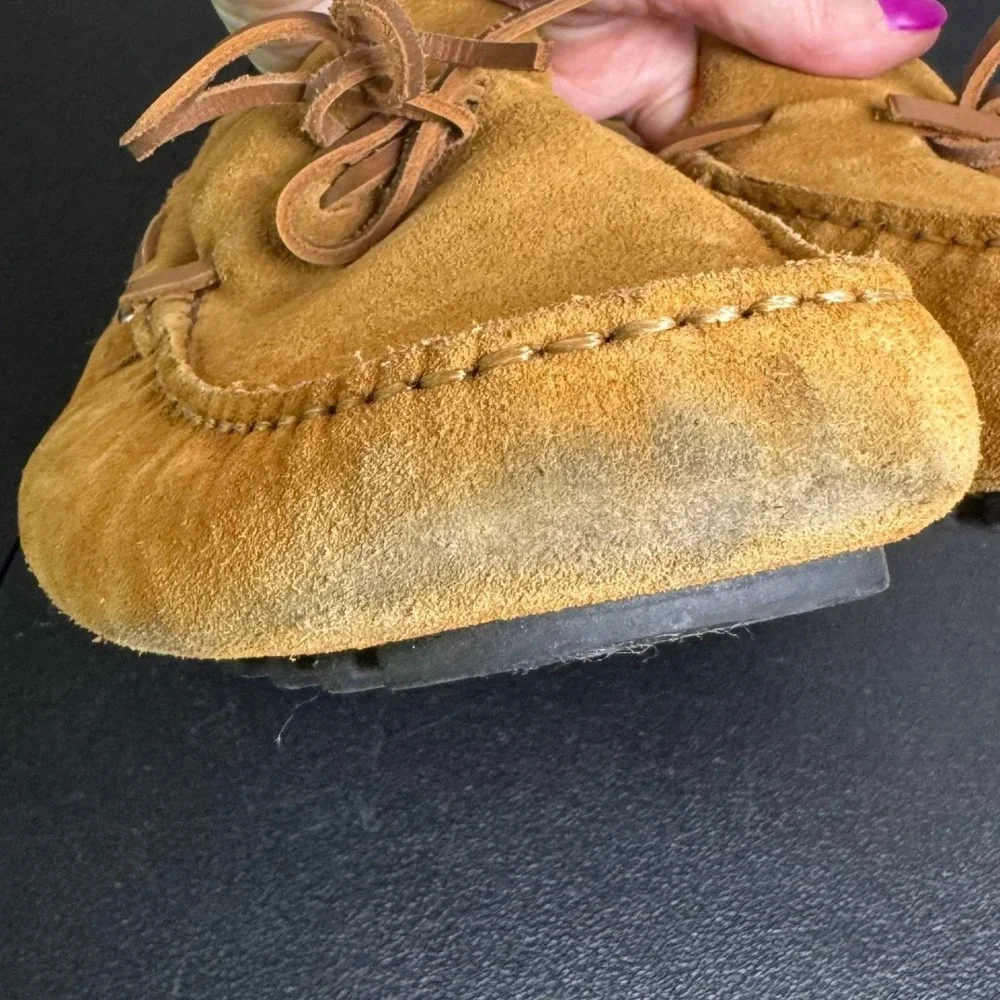 Nordstrom Mens Tan Suede Driving Loafers Moc Toe M22421 Size 13M Brazil